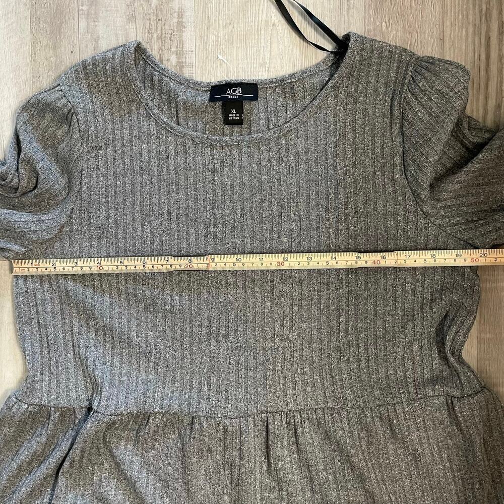 NWT Women’s AGB Dress Heather Grey ribbed  knit comfort long sleeve size XL - Picture 6 of 14